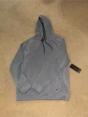 RBX Men's Heather Gray Hoodie with Black Drawstrings